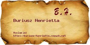 Buriusz Henrietta névjegykártya